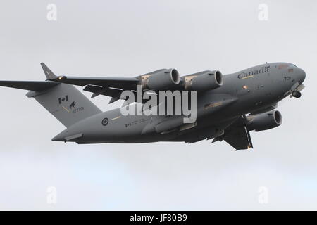 177701, a Boeing CC-177 Globemaster III operated by the Canadian Air Force, departing Prestwick Airport in Ayrshire. Stock Photo