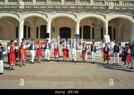 CONSTANTA, ROMANIA - JUNE 24, 2017. International Day of the Romanian Blouse celebration on the shore of the Black sea in Constanta, Romania Stock Photo