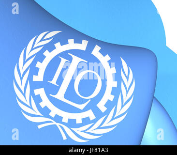 Flag of the International Labour Organization ILO based in Geneva Stock ...