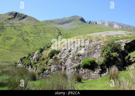 Roche Mountonee in the Nant Ffrancon Valley, Snowdonia, Wales Stock Photo