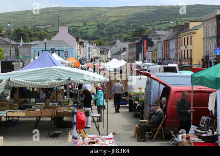 The weekly Friday market, in the town of Bantry, County Cork, Ireland. Stock Photo