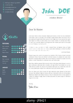 Modern cover letter with design elements Stock Vector