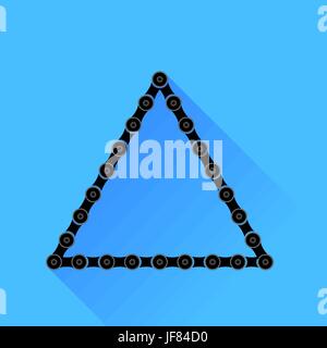 Chain Frame Isolated on White Background. Long Shadow. Stock Vector