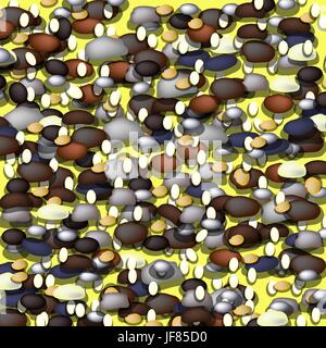 Stones Background.  Pebbles - Round Sea Stones Pattern. Stock Vector