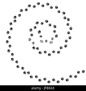 Spiral Animal Prints Isolated on White Background Stock Vector