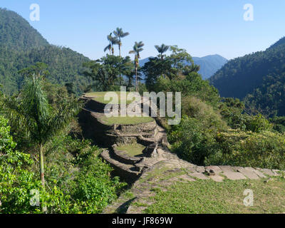 The terraces of the Lost City, Sierra Nevada, Santa Marta, Colombia Stock Photo