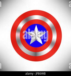 American Metallic Icon Isolated on White Background Stock Vector
