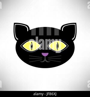 Head Cat Icon Isolated on White Background Stock Vector