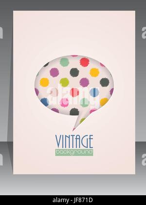 Cool vintage scrapbook cover with speech bubble Stock Vector