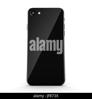 3D rendering black glossy smart phone with black screen Stock Photo