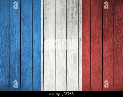 Wooden Flag Of France Stock Vector