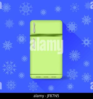 Refrigerator Icon Isolated on Snow Blue Background Stock Vector