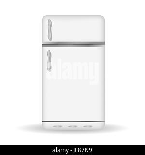Old Refrigerator  Icon Isolated on White Background Stock Vector