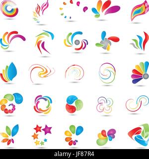 spirals collection,logo,multimedia Stock Vector