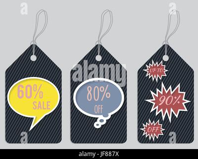Discount labelset with speech bubbles Stock Vector