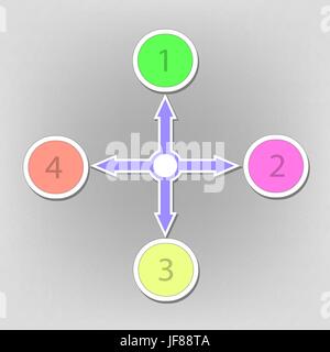 Infographic Blue Arrows Isolated on Grey Background Stock Vector