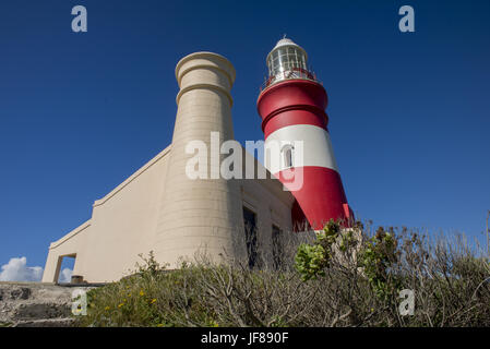 Lighthouse at Cape Agulhas Stock Photo