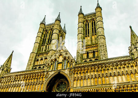 Lincoln, Cathedral church; Lincoln, gotische Kathedrale Stock Photo