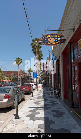 Ybor City the historic area in Tampa Florida USA. Circa 2017. Cigar store on the main street. Stock Photo