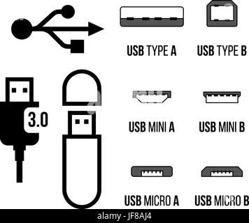 USB sockets icon Stock Vector
