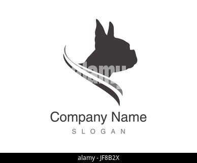 Boston terrier logo Stock Vector