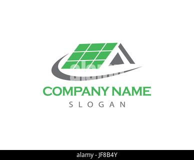 Solar house logo Stock Vector