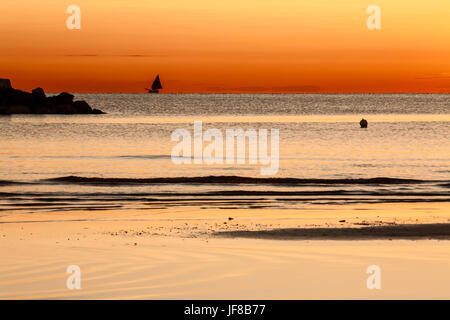 Scenic view of beautiful sunrise on the sea Stock Photo