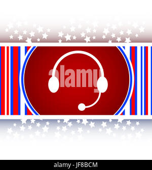 Headphones icon on round internet button Stock Photo