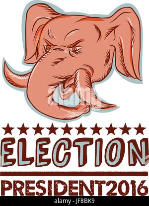 Election President 2016 Republican Elephant Mascot Stock Vector