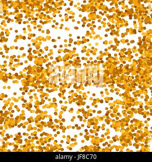 Gold Confetti Background. Abstract Decorative Circle Pattern Stock Vector