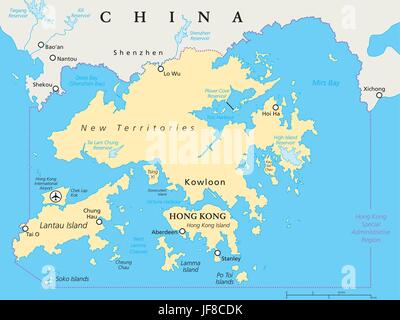 Hong Kong And Vicinity Political Map Stock Photo: 87199976 - Alamy