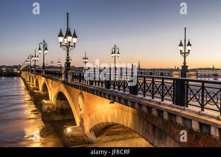 Pont de Pierre in Bordeaux Stock Photo