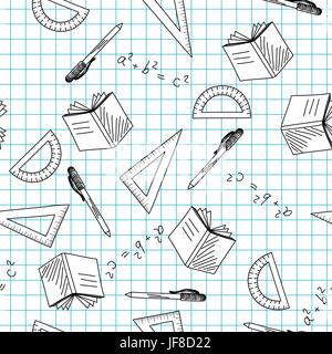 School theme seamless Stock Vector