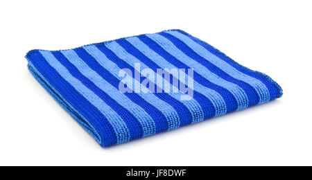 Blue napkin for washing utensils isolated on white Stock Photo