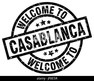 welcome to Casablanca black stamp Stock Vector