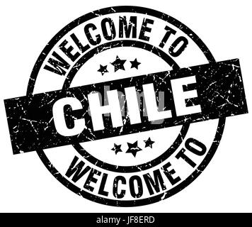 welcome to Chile black stamp Stock Vector