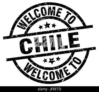 welcome to Chile black stamp Stock Vector