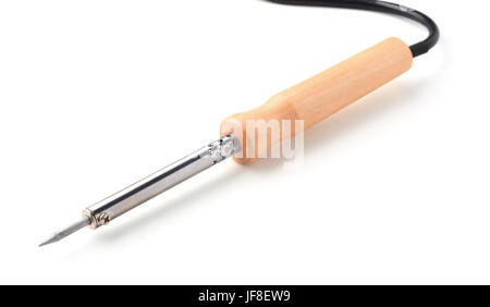 Electric soldering iron isolated on white Stock Photo