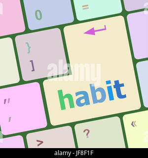 habit word on computer pc keyboard key Stock Photo