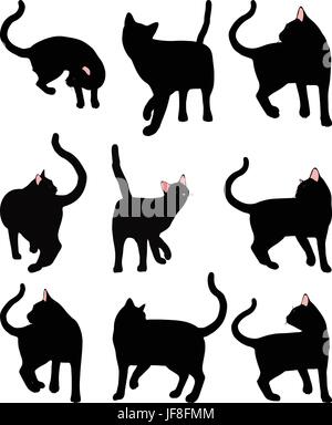cat silhouette Stock Vector