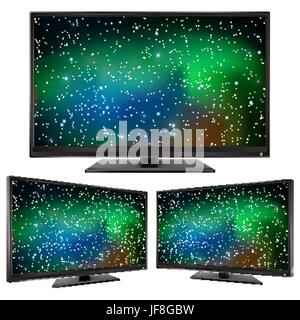 TV modern led monitor isolated on white background Stock Vector