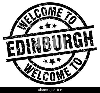 welcome to Edinburgh black stamp Stock Vector