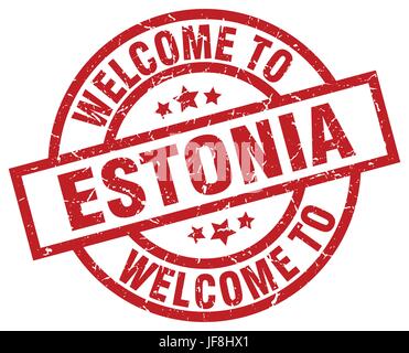 welcome to Estonia red stamp Stock Vector
