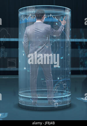 Businessman in modern business concept Stock Photo