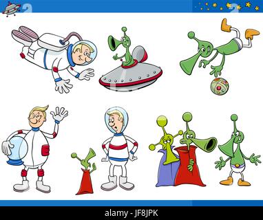 alien characters cartoon illustration Stock Vector Image & Art - Alamy