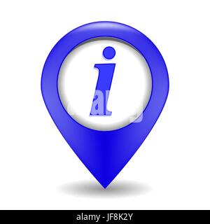 Blue Information Web Icon Isolated on White Background Stock Vector