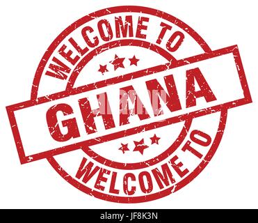 welcome to Ghana red stamp Stock Vector