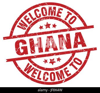 welcome to Ghana red stamp Stock Vector