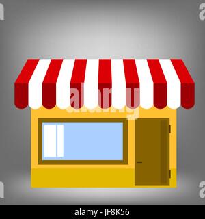 Store Icon Isolated on Grey Blurred Background Stock Vector