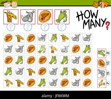 Lion Cartoon Math Cartoon lion animal character with math shape, vector kids education ...
